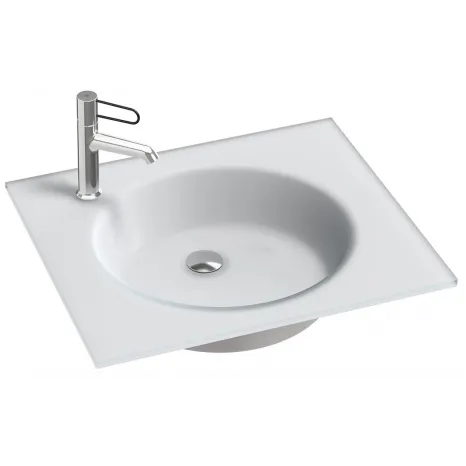 Стеклянная раковина Jacob Delafon Odeon Rive Gauche EB2560-DE1, 60 см, белый матовый