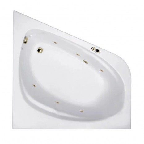 Гидромассажная акриловая ванна Jacob Delafon Odeon Up E6070RU-00 SOFT BR, 140 х 140 см, белая, форсунки бронза