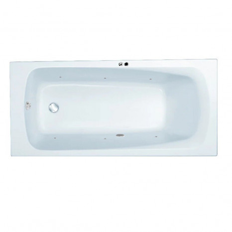 Гидромассажная акриловая ванна Jacob Delafon Patio E6810RU-01 SOFT CR,  150 х 70 см, каркас в подарок, белая, форсунки хром