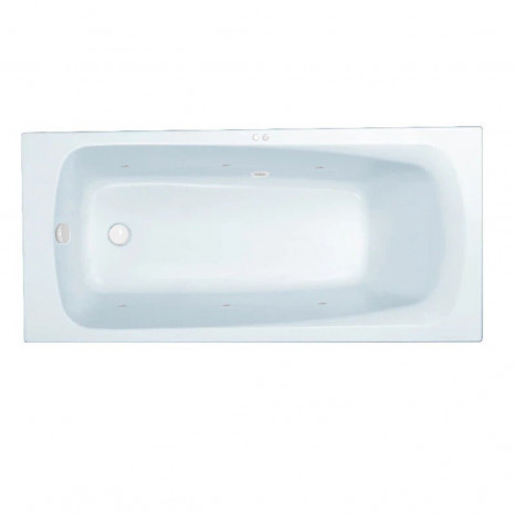 Гидромассажная акриловая ванна Jacob Delafon Patio E6810RU-01 SOFT WH,  150 х 70 см, каркас в подарок, белая, форсунки белые
