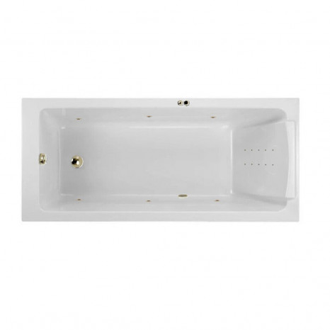 Гидромассажная акриловая ванна Jacob Delafon Sofa E60515RU-01 LINE BR, 170 x 75 см, каркас в подарок, белая, форсунки бронза