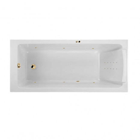 Гидромассажная акриловая ванна Jacob Delafon Sofa E60518RU-00 LINE GL, 170 x 70 см, встраиваемая, каркас в подарок, белая, форсунки золото