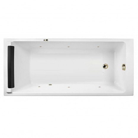 Гидромассажная акриловая ванна Jacob Delafon Spacio E6D161RU-00 SOFT BR, 170 х 75 см, белая, форсунки бронза