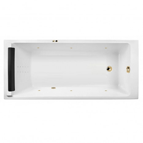 Гидромассажная акриловая ванна Jacob Delafon Spacio E6D161RU-00 LINE GL, 170 х 75 см, белая, форсунки золото