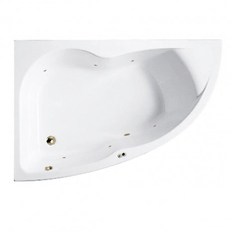 Гидромассажная акриловая ванна Jacob Delafon Micromega Duo Chromo E60220RU-00 SOFT BR, 170 х 105 см, правая, белая, форсунки бронза
