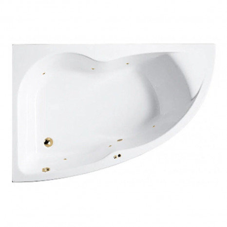 Гидромассажная акриловая ванна Jacob Delafon Micromega Duo Chromo E60221RU-00 SOFT GL, 170 х 105 см, левая, белая, форсунки золото
