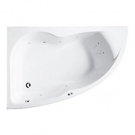 Гидромассажная акриловая ванна Jacob Delafon Micromega Duo Chromo E60221RU-00 LINE CR, 170 х 105 см, левая, белая, форсунки хром