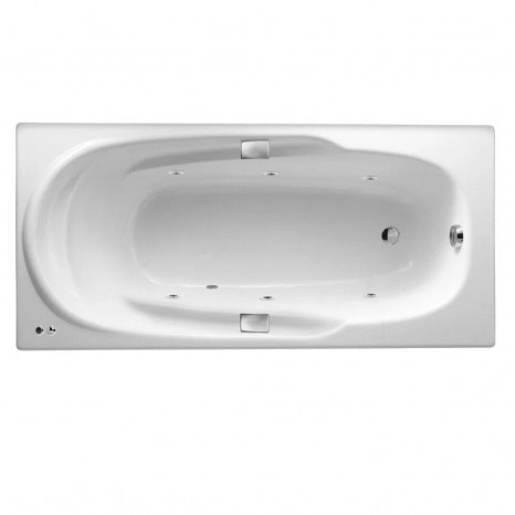 Гидромассажная чугунная ванна Jacob Delafon Adagio E2910-00 SOFT CR, 170 x 80 см, ножки и ручки в подарок, белая, форсунки хром