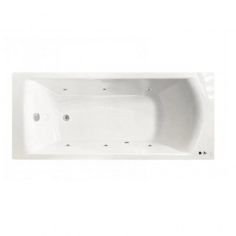 Ванна чугунная с гидромассажем Jacob Delafon Biove E2930-S-00 SOFT CR, 170 x 75 см, без отверстий для ручек и антискользящего покрытия, ножки в подарок, белая, форсунки хром