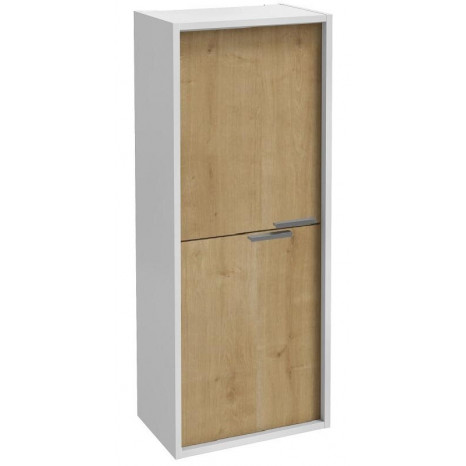 Шкаф-пенал Jacob Delafon Vivienne EB1510-N18-E70, 40 х 100 см, ручки хром, корпус белый глянцевый, фасад арлингтонский дуб
