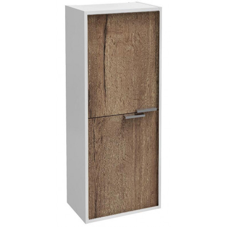 Шкаф-пенал Jacob Delafon Vivienne EB1510-N18-E52, 40 х 100 см, ручки хром, корпус белый глянцевый, фасад дуб табак