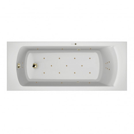 Гидромассажная акриловая ванна Jacob Delafon Ove E60143RU-00 ULTRA BR, 180 x 80 см, белая, форсунки бронза