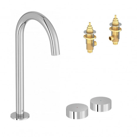 Смеситель для раковины Jacob Delafon Grands Boulevards, E25388-CP/E25389-NF/E25390-CP, с внутренней частью, цвет хром