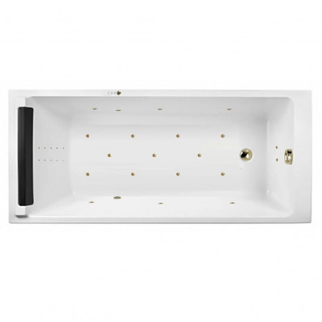 Гидромассажная акриловая ванна Jacob Delafon Spacio E6D161RU-00 ULTRA NANO BR, 170 х 75 см, белая, форсунки бронза