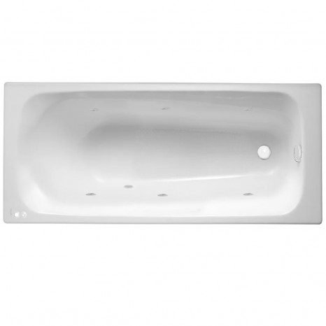 Ванна чугунная с гидромассажем Jacob Delafon Melodie E2932-F-00 SOFT WH, 160 x 70 см, антискользящее покрытие, белая, ножки в подарок