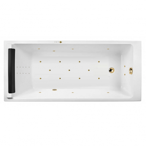 Гидромассажная акриловая ванна Jacob Delafon Spacio E6D161RU-00 ULTRA NANO GL, 170 х 75 см, белая, форсунки золото